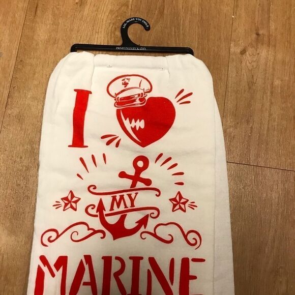 Marine Towel Love My Marine Towel Kitchen Floursack Towel NWT - Picture 4 of 6